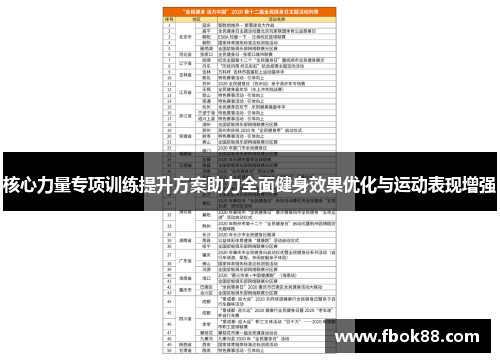 核心力量专项训练提升方案助力全面健身效果优化与运动表现增强