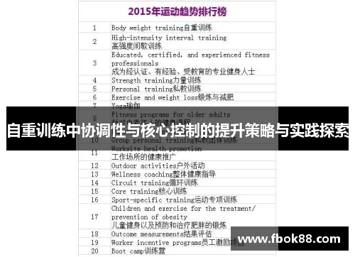 自重训练中协调性与核心控制的提升策略与实践探索